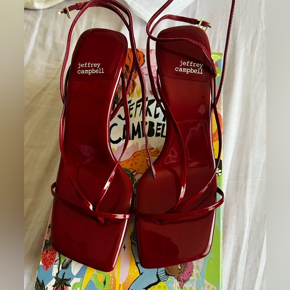 Jeffrey Campbell Burgundy Strappy Heels - Picture 7 of 9